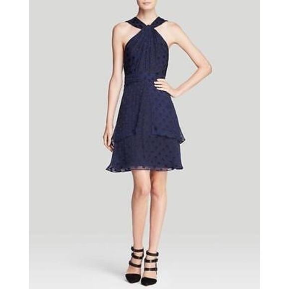 NEW Diane von Furstenberg Silk Chiffon Star Sleeveless Ruffle Mini Dress Size 2 - Picture 1 of 13